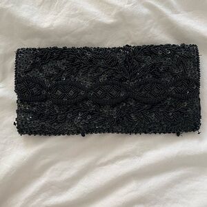 Black Beaded Clutch